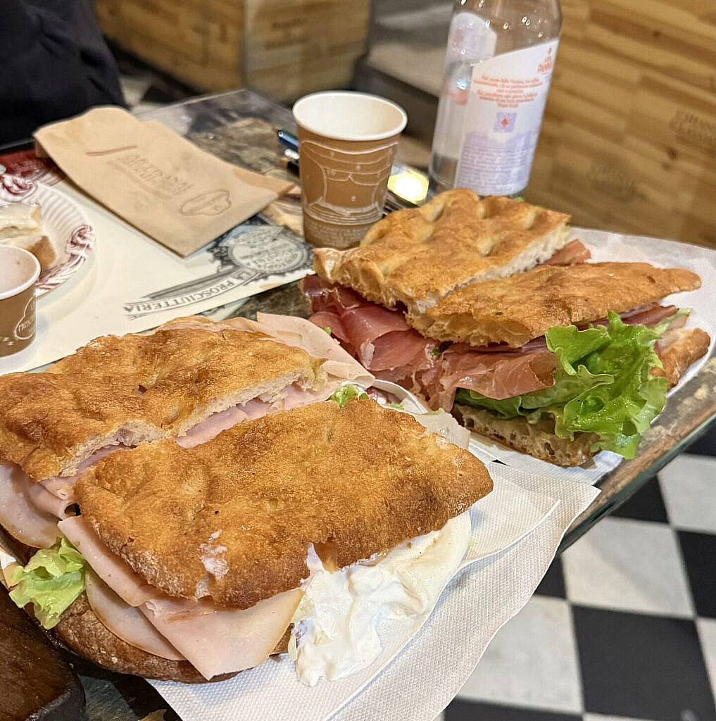 Sandwiches de prosciutto en La Prosciutteria de Verona