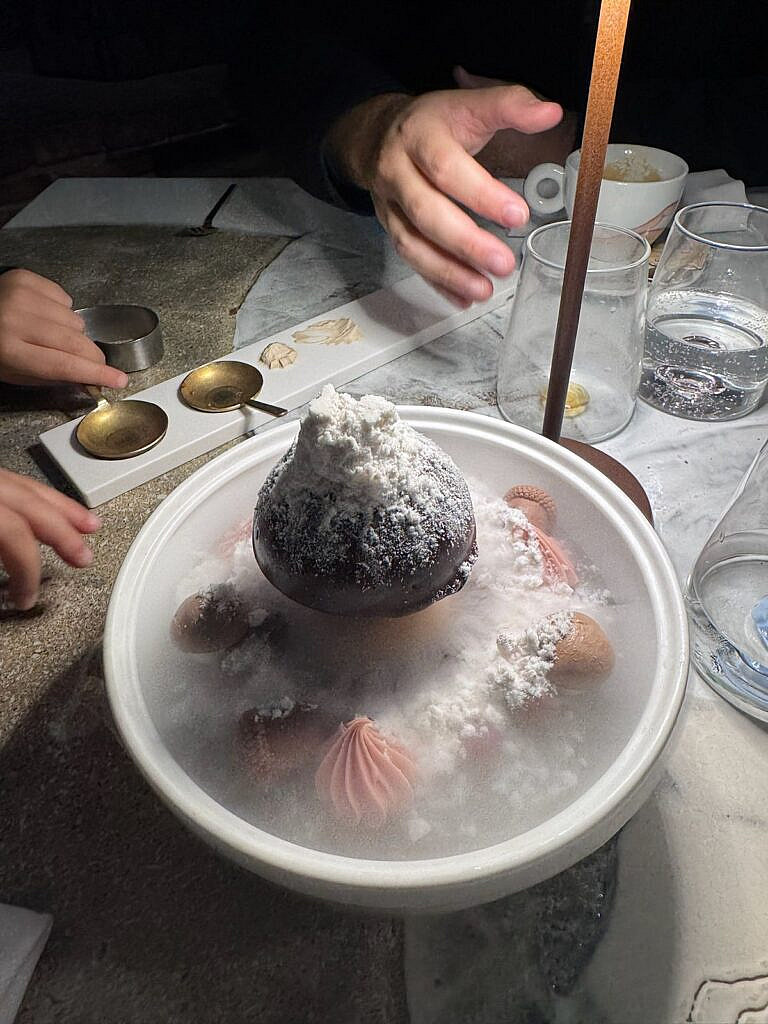 Postre de alta cocina en L'altro Cantuccio Ristorante en Montepulciano
